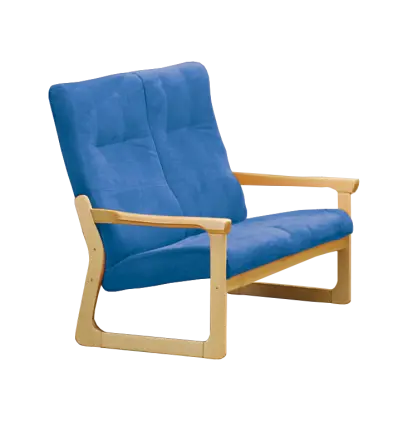 BE - 2 dvojkřeslo, koženka OTO N 15 - koženka blankytně modrá